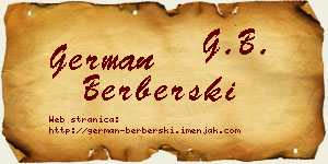 German Berberski vizit kartica